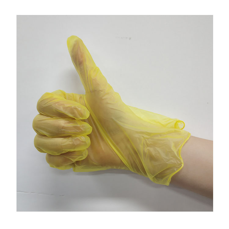 Yellow medical disposable powder-free nitrile gloves