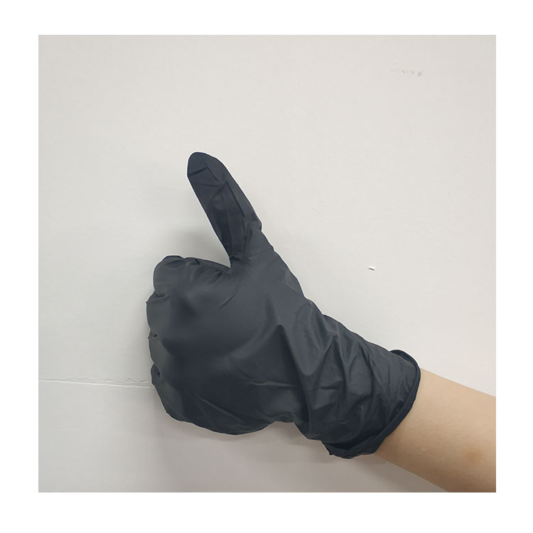 Black medical disposable powder-free nitrile gloves