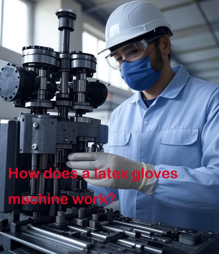 How does a latex gloves machine work