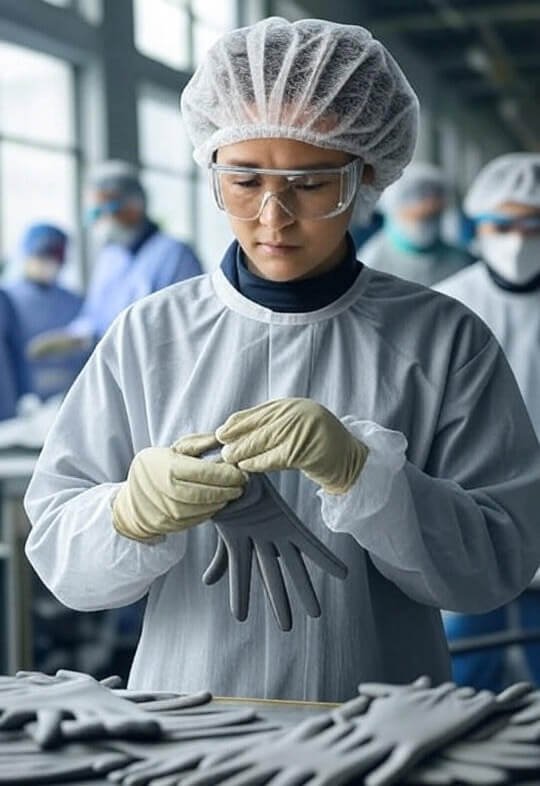 What accelerators are used in glove manufacturing