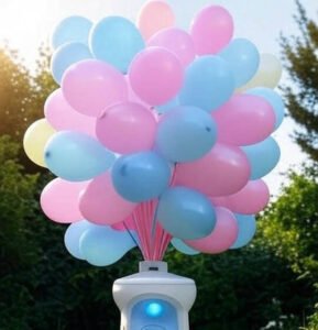 What is a balloon blowing machine called