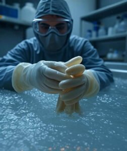 What is the process of dipping gloves