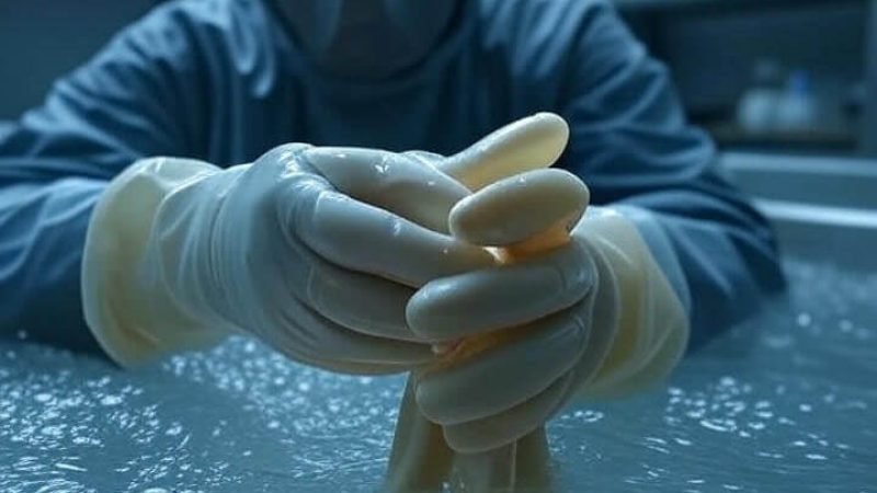 What is the process of dipping gloves
